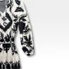 Robe longue imprimée noir & écru