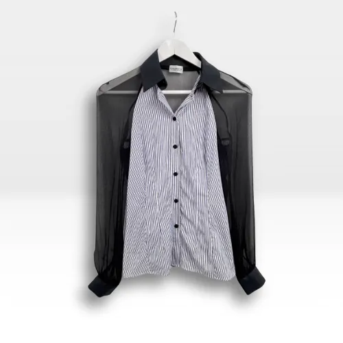 Chemise bicolore bi-matière