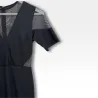 Robe midi noire bi-matière