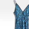 Robe longue imprimée bleu & noir