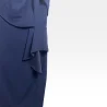 Robe drapée bleu nuit & tulle plumetis