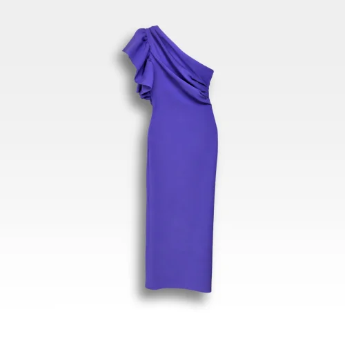 Robe longue asymétrique violette