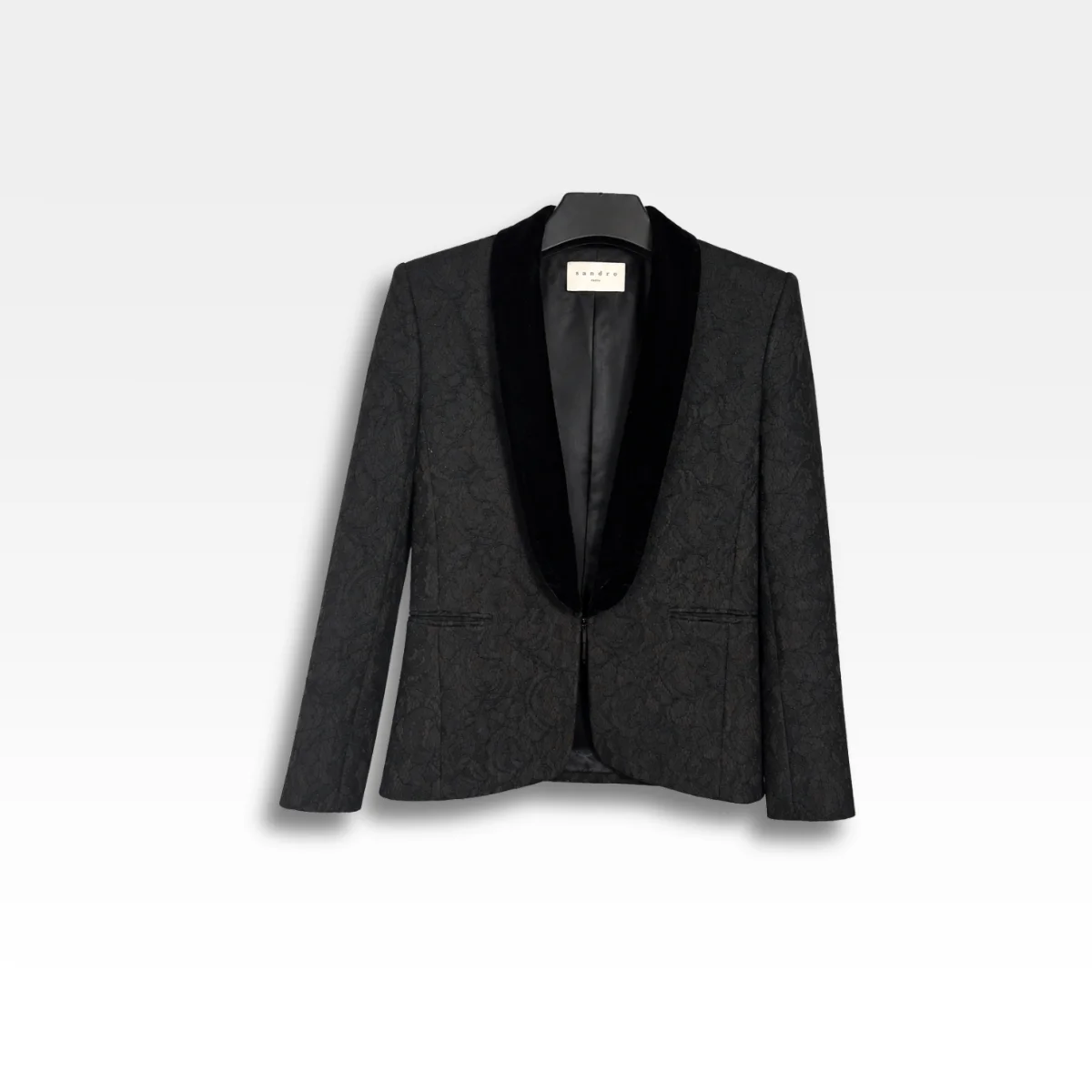 Blazer bi-matière dentelle et velours